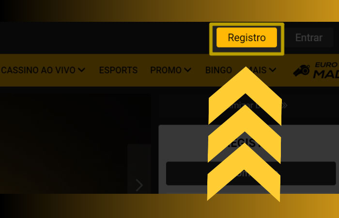 Clique no botão Registrar-se no Melbet