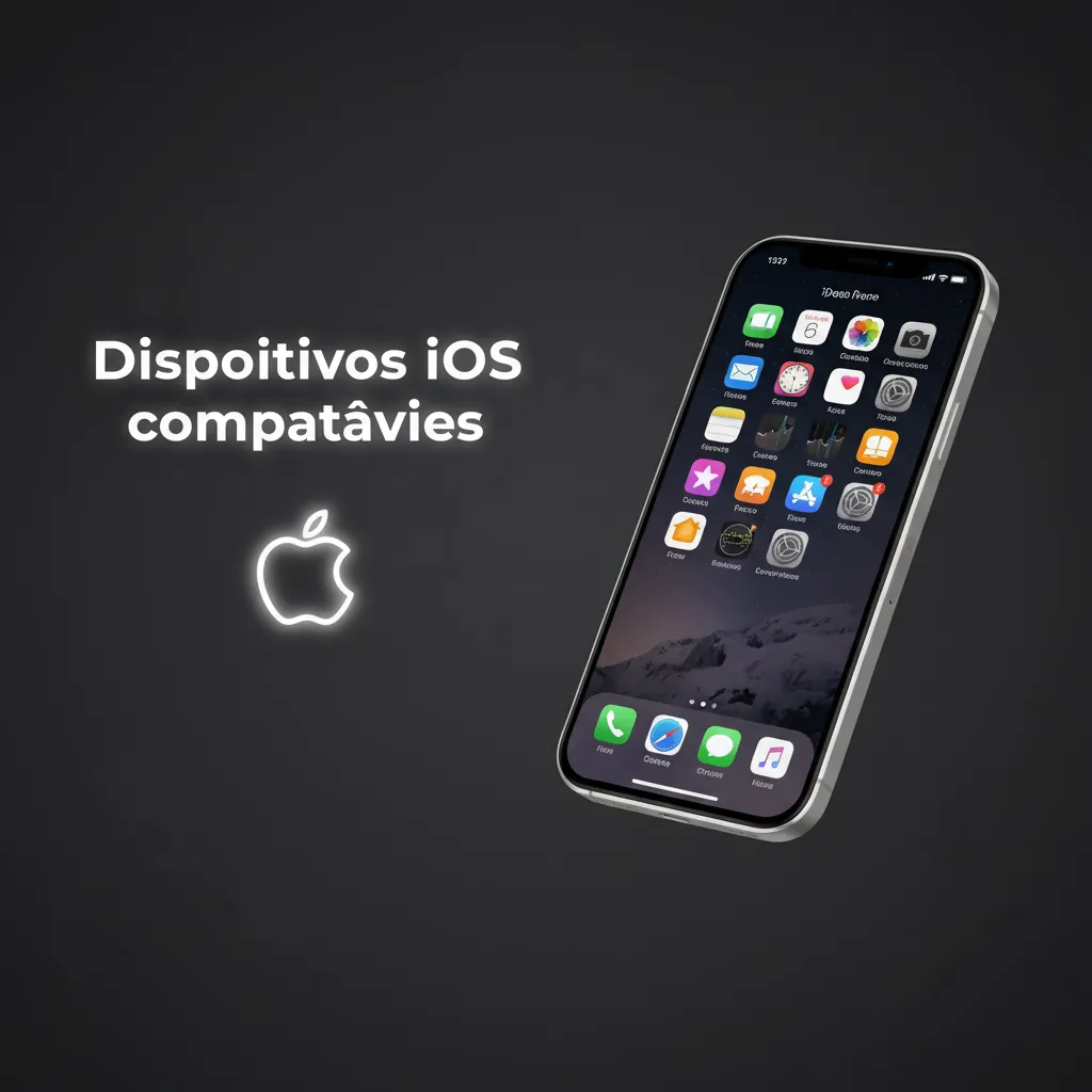 Lista de dispositivos iOS compatíveis: iPhone X–15 (todas as versões) e iPad 7ª geração ou superior.
